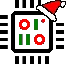 Logo Fachschaft Informatik mit roter Weihnachtsmannmütze mit weißer Bommel und weißem Rand.